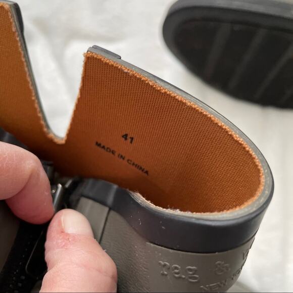 Rag & Bone gray moto rain boots size 41 size 11 chunky rubber - Picture 4 of 9